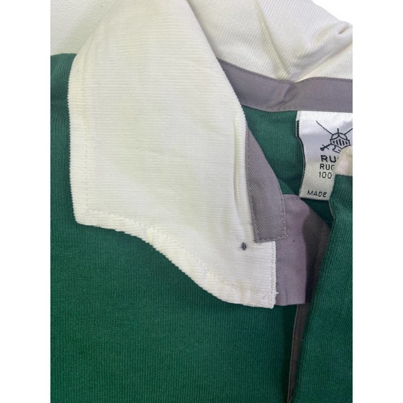 Vintage Mens MED Ruck-It Rugby Green Long-Sleeve Shirt, 100% Cotton NEW - Picture 4 of 8